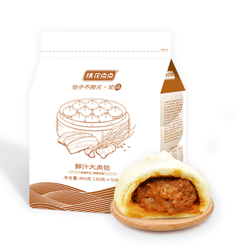 桃花点点鲜汁肉包子800g10只 早餐半成品 包子速食 儿童早餐 扬州特产1