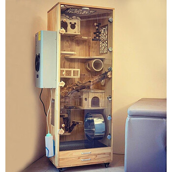 龙猫笼子带空调龙猫笼子柜笼别墅豪华专用带空调宠物实木相亲笼家用