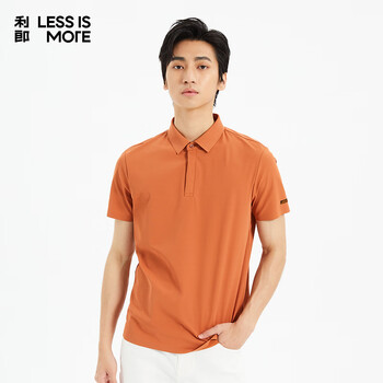 利郎轻时尚男装【轻薄透气】POLO衫男100%涤纶青年通勤凉感针织短袖 枯叶橙 2XL (180)
