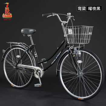 兰令城市通勤车自行车女款女式复古上班代步轻便单车成人男士26弯梁曜