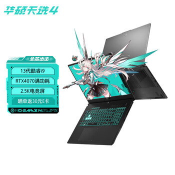 华硕天选4 Plus 13代英特尔酷睿i9 17.3英寸游戏本 笔记本电脑(i9-13900H 16G 1T RTX4070 2.5K 240Hz P3广色域)