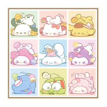 数字油画自己填色三丽鸥美乐蒂玉桂狗diy数字油画儿童卡通手绘填充