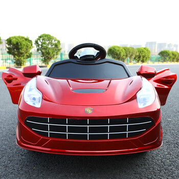 爱童婴儿童电动车四轮遥控汽车1-3岁宝宝玩具车可坐人小孩双驱摇摆车 旗舰烤红四驱12V蓝牙+遥控+皮座