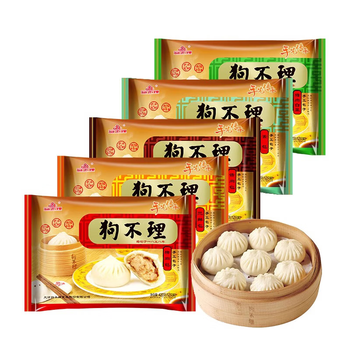 狗不理（GBL）天津狗不理包子五味手工礼盒420g*5小笼包生煎包速冻包子早餐面食 猪肉+三鲜+酱肉+白菜+全素