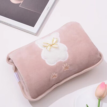 欧芬莱空L刺熊双插手充电防爆暖肚子暖水袋 毛绒熊热水袋浅咖