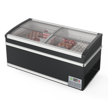 德派龙超市组合岛柜冷冻展示柜冰柜商用卧式玻璃门速冻雪糕柜冰箱海鲜