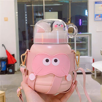 思宝同类型款316不锈钢保温杯儿童高颜值女生可爱旺仔狗大肚杯大容量