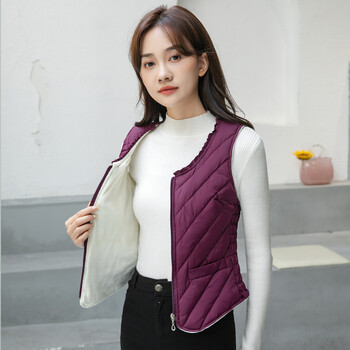 棉马甲女秋冬贴身短款加绒棉修身冬装内胆马夹背心冬季坎肩保暖内穿