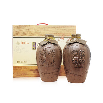 塔牌 绍兴黄酒 原酒冬酿花雕酒陶坛装礼盒 半干型 1.5L 2瓶 礼盒装