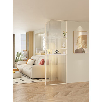 侠友奶油风屏风遮挡隔断柜客厅入户门现代新中式餐厅办公室玄关柜玻璃 定制尺寸和颜色