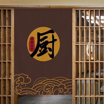 餐饮厨房门帘防油烟隔断帘饭店专用商用餐厅后厨免打孔定制布帘子旺厨