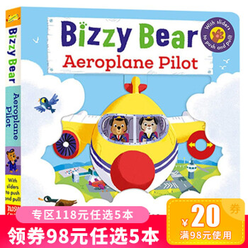 英文原版 Aeroplane Pilot 小熊很忙 纸板操作拉拉书 Bizzy Bear系列 边玩边学 亲子教育 幼儿启蒙读物 可搭sing along .