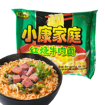华龙小康家庭方便面泡面儿时经典回忆老味道80后90后干吃 红烧牛肉面
