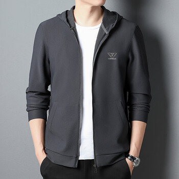 阿玛尼(armani)立领夹克衫男士春秋款商务休闲外套中青年男装上衣服