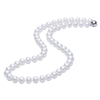 天然淡水珍珠项链女夏锁骨链时尚款妈妈链 强光-天然淡水珠/白色圆润