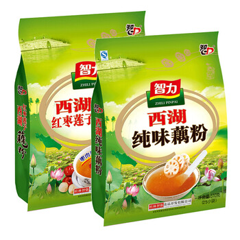 智力藕粉510g袋智力红枣莲子藕粉纯味藕粉含25小袋速溶冲饮藕粉红枣