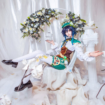 涟桓奕原神cos服温迪 鞋子  神装 天空之琴可弹 cosplay 大童 温迪