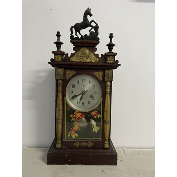 阿尤布老物件旧农村老式挂钟老式机械挂钟表摆件农民俗复古装饰品可常