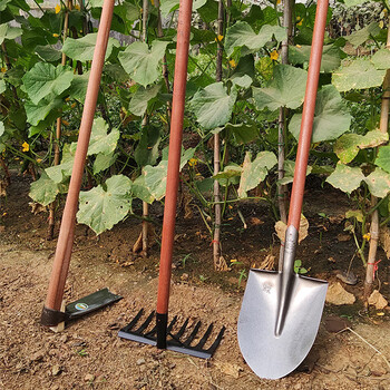柒言家用种菜锄头铁锹耙子套装挖地松土除草神器锰钢农具农用工具大全