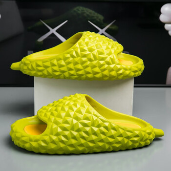 觅夕榴莲拖鞋海边沙滩男潮牌情侣穿踩屎厚底夏拖水果海边定制 绿色