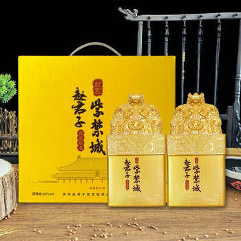 赵君子紫禁城 52度浓香型白酒礼盒 礼品酒 2瓶
