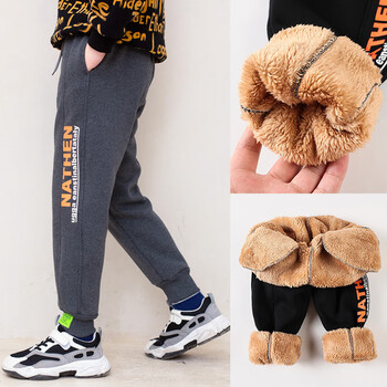 神比小龙男童冬季加绒保暖棉裤外穿314岁中小大童童装儿童运动休闲