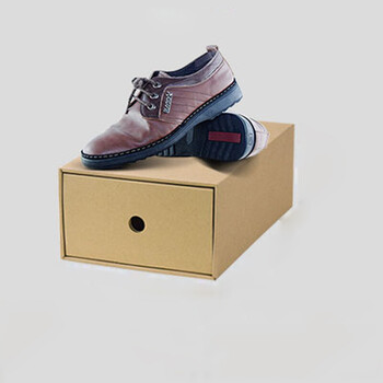 纸质加厚透明鞋盒纸盒收纳盒鞋盒抽屉式鞋子收纳盒牛皮纸鞋盒 男鞋