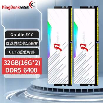 金百达刃系列RGB灯条 台式机内存条海力士A-die颗粒 RGB灯条刃系列DDR5 6400【16G*2】