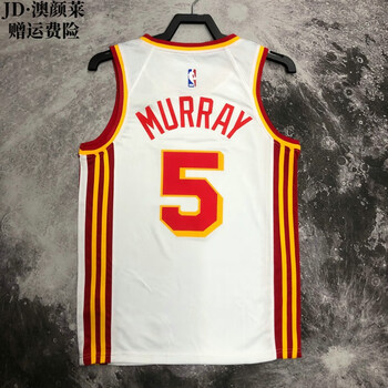 amsingle2223新赛季老鹰队5号德章泰穆雷球衣murray热压篮球服白xl