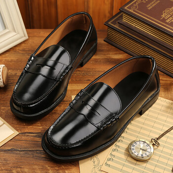 咔斑高中生皮鞋男dk制服鞋日式黑色茶色正统学生鞋学院风搭配套装百搭