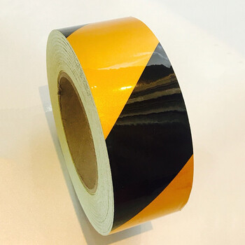 黄黑警示胶带反光膜斜纹斑马线警戒地标贴工厂车间地板墙面分区划线