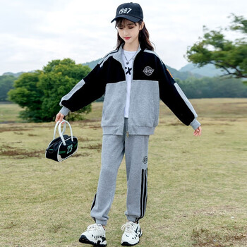 靓曼格女童休闲套装春秋童装新款小女孩休闲衣服912岁中大儿童两件套