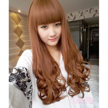 【京选惠品】假发女长卷发大波浪梨花头内扣齐刘海假发套韩国自然逼真