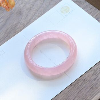 睿戈(ruige)粉水晶手镯马达加斯加粉晶镯子 冰种果冻粉色芙蓉石镯饰品