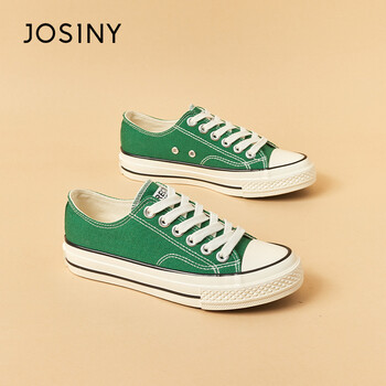 卓诗尼帆布鞋女百搭低帮布鞋学生平底板鞋休闲鞋女j292db20j971草绿色