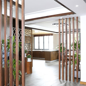 屏风实木格栅隔断客厅木质屏风鸿稳程行门口客餐厅木条隔断入户门玄关