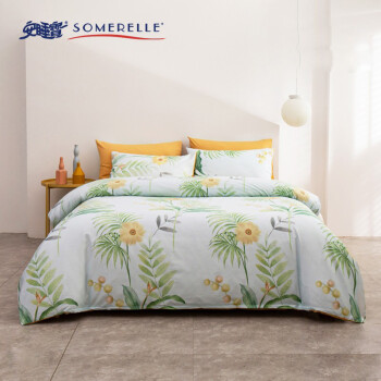 安睡宝(SOMERELLE)床品套件:价格趋势、质量与舒适并重,全棉时尚简约四件套