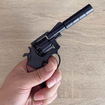 05不可发射纸炮火炮仿左轮儿童过年怀旧玩具抖音同款 全金属小消音