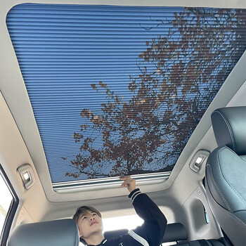 御霄适用特斯拉modely/3汽车星空顶全景天窗遮阳顶帘折叠防晒隔热天幕