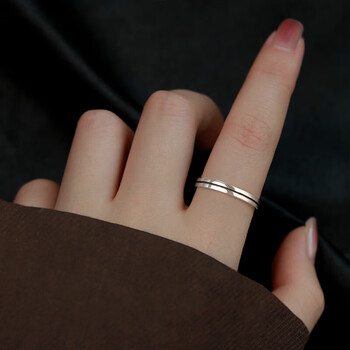 潮搭猿chaodaape银戒指女小众设计食指环时尚个性感轻奢精致新款素圈