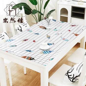 pvc印花软玻璃餐桌垫北欧网红印花桌布ins风防水防油