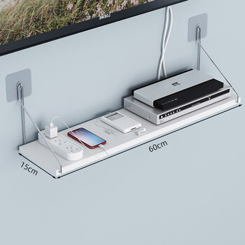 斯梁路由器置物架墙上客厅电视机顶盒卧室放wifi收纳盒架免打孔壁挂式