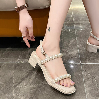 饰澜青春少女学生初中生高中生大学生法式小香风凉鞋低跟女夏中跟舒适