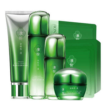 淮树 金银花清颜水套装系列补水修护化妆品护肤品红血丝修护复 五件套