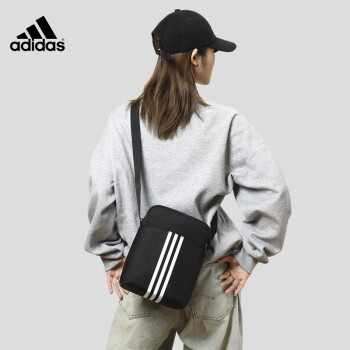 阿迪达斯（adidas）单肩包休闲运动包潮流百搭斜挎包背包 黑色