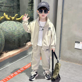 gduckkids儿童装男童春装套装2024新款春秋款痞帅时髦宝宝春季男孩