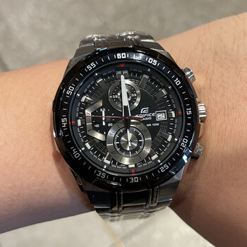 卡西欧手表男钢带皮带红牛限量赛车机械运动计时夜光防水大表盘 539