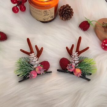 素聚圣诞节鹿角刘海发夹网红2021年新款麋鹿冬季头饰可爱圣诞发卡发饰