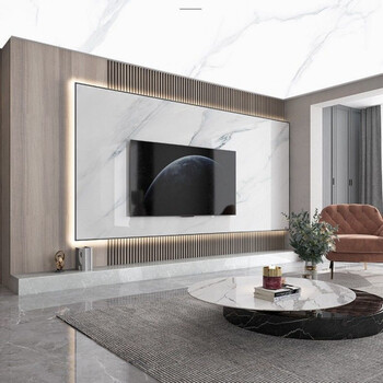 岩板背景墙包安装阳台地板垫木轻奢风格栅悬空 岩板背景墙 格栅 地台