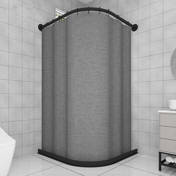 整体淋浴房磁性浴帘套装免打孔浴室弧形干湿分离卫生间隔断帘磁吸带